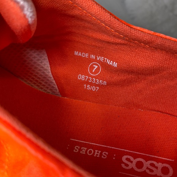 ASOS Velvet Sneakers Women's‎ Size 7 Mauve Pink Orange Accent Lace Up Shoes - Picture 10 of 11